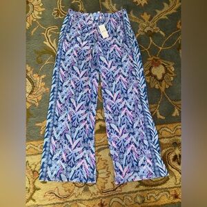 NWT Lilly Pulitzer L Allena knit Star Gazing Palazzo Pants Barton blue purple
